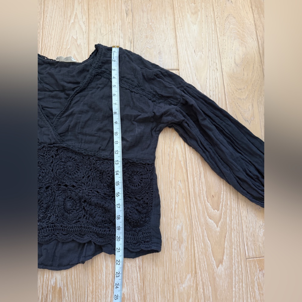LUCKY BRAND‎ Women Top Boho Crochet Peasant Festival Cottagecore Medium - Picture 7 of 10